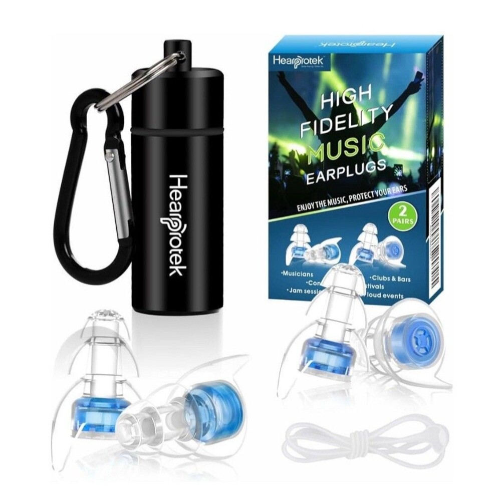 Concert Ear Plugs, 2Pairs Reusable high Fidelity Musician Ear Plugs for Concerts
